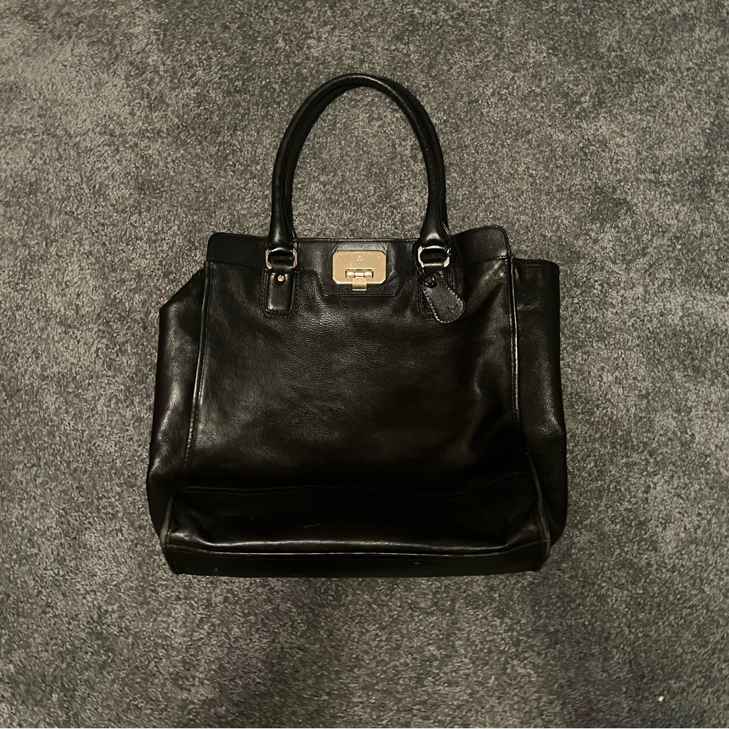 Vintage Cole Haan Valise Kendra Tote In Black Leather